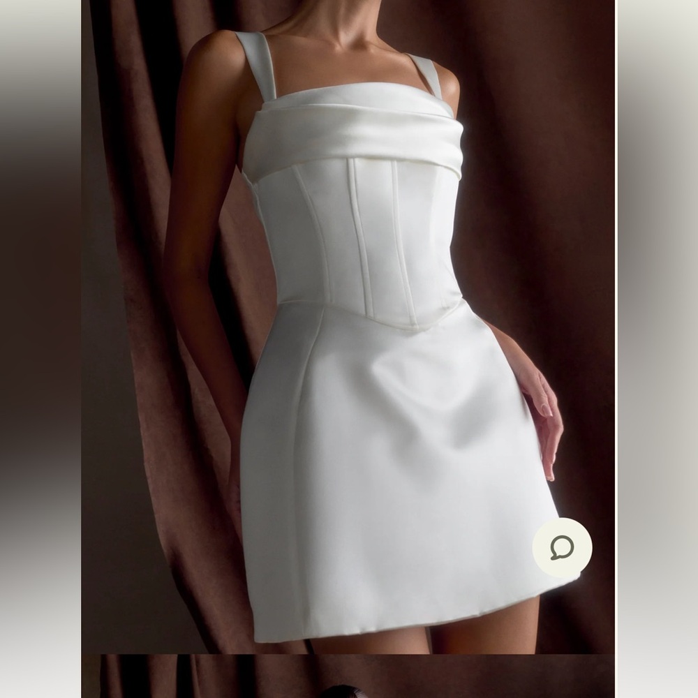 Isabel
XXS - Satin Corset Mini Dress - White
